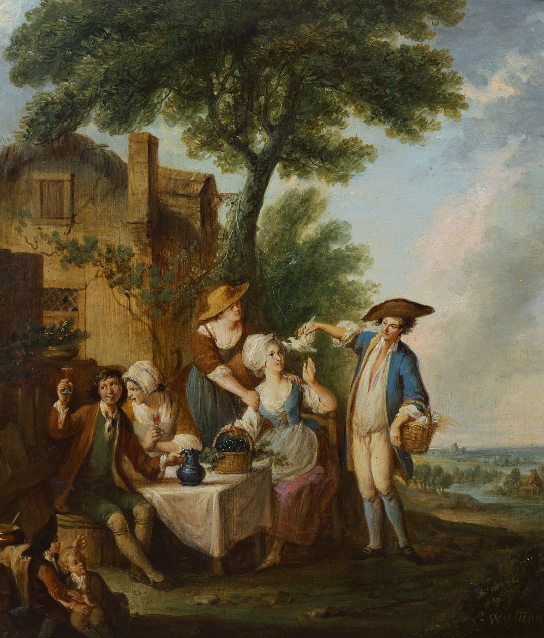 The Pretty Dove (olie på lærred) af Louis Joseph (1731 98) Watteau