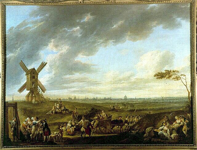 Udsigt over Lille taget af Dieu-de-Marcq - af Louis Joseph Watteau dit Watteau de Lille (1731-1798), Musee de Lille af Louis Joseph  Watteau