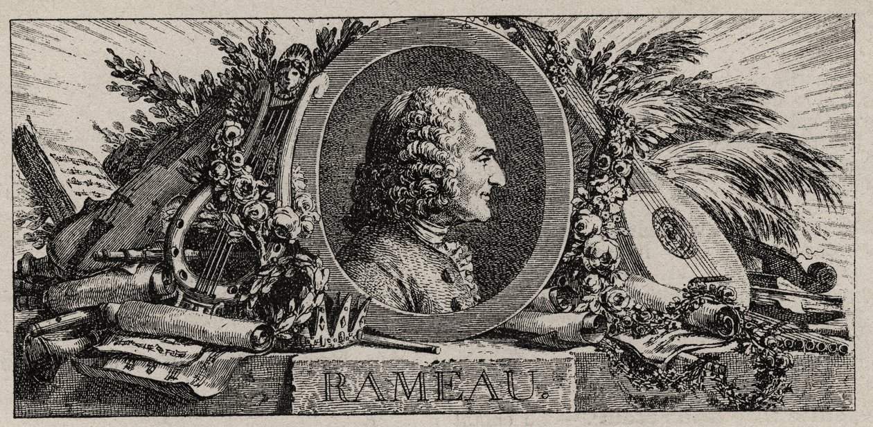 Portræt af Jean-Philippe Rameau (1683-1764) gravering af Louis-Joseph Masquelier af Louis Joseph I Masquelier