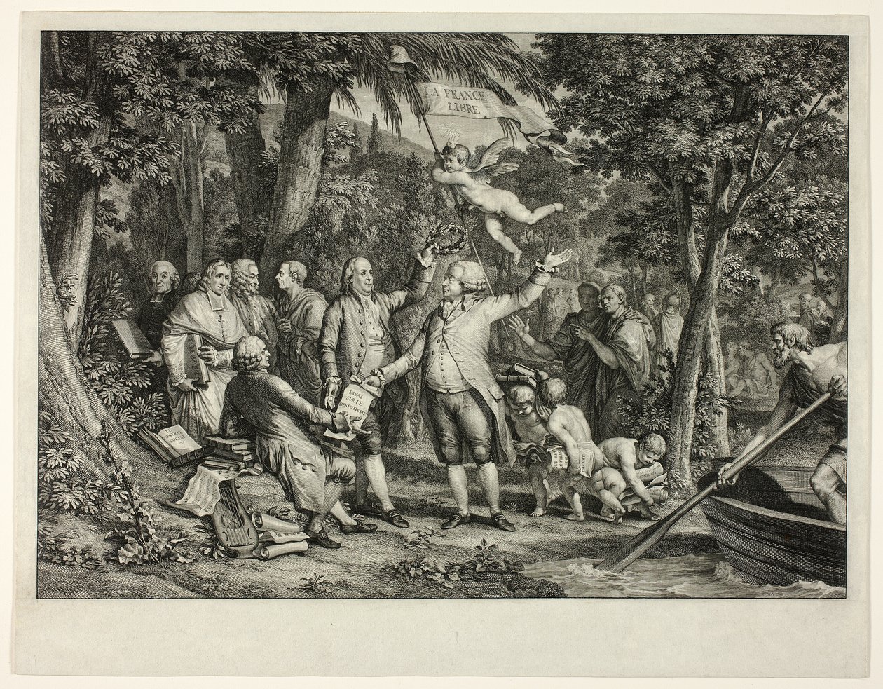 Mirabeau ankommer til Elysian Fields af Louis Joseph Masquelier
