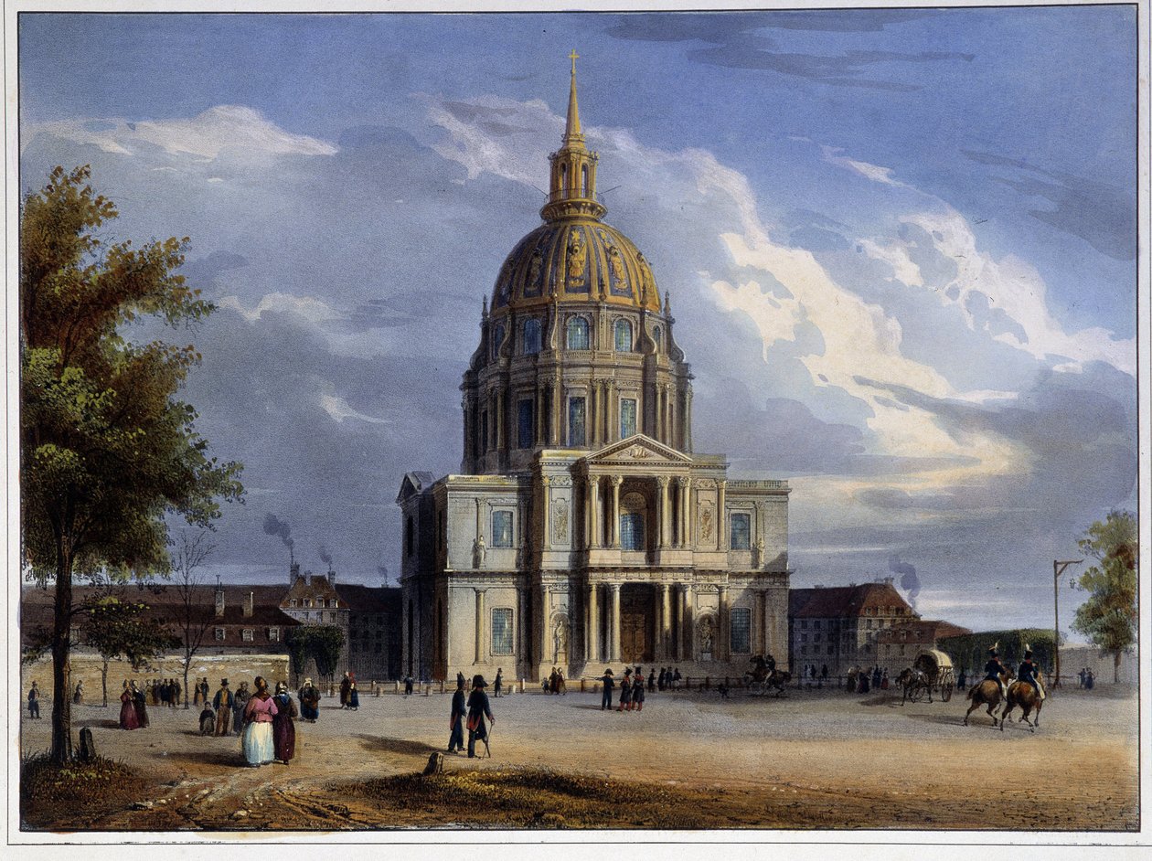 Invalidernes Dome i ""Paris i 1837" af Arnout af Louis Jules Arnout