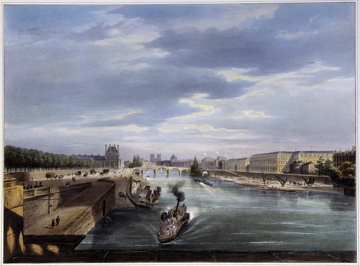 Le pont Royal - i "Paris i 1837" nær Arnout af Louis Jules Arnout