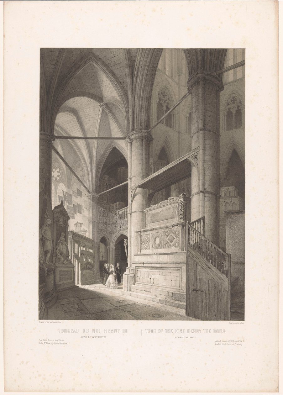 Kong Henry III af Englands grav i Westminster Abbey Tombeau du roi Henry III, abbaye de Westminster / Tomb of the King Henry the Third, Westminster Abbey (titel på objektet) England, Irland og Skotland (serietitel) England, Irland og Skotland af Louis Jules Arnout