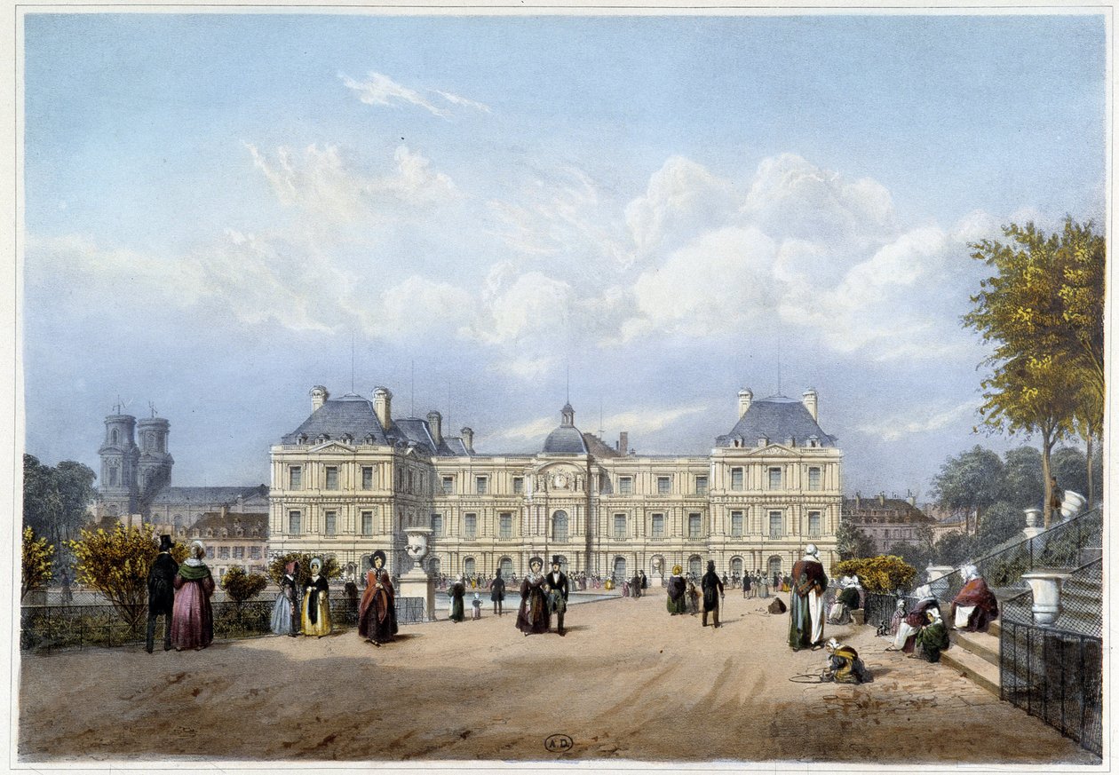 Le Palais du Luxembourg, på havesiden. I "Paris og omegn" af Louis Julien Jacottet