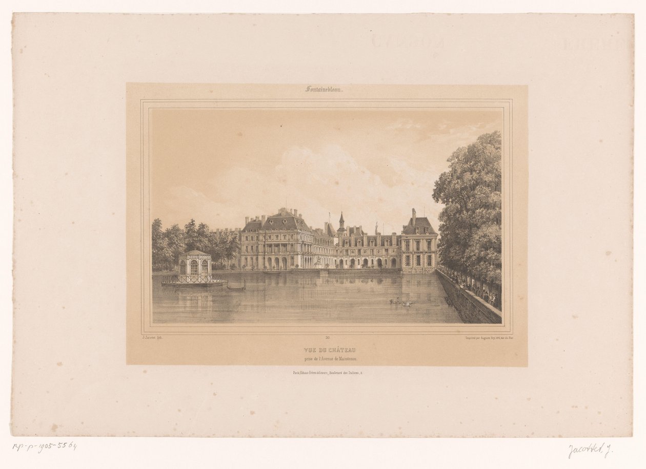 Udsigt over slottet Fontainebleau Vue du Château, prize de l