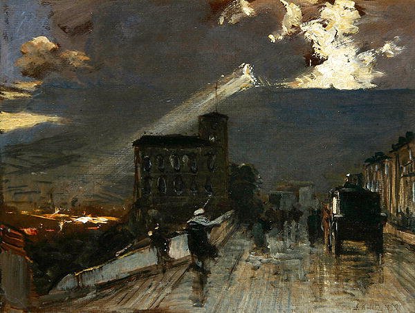 Terrassen i Kassel med stormbrygning af Louis Kolitz