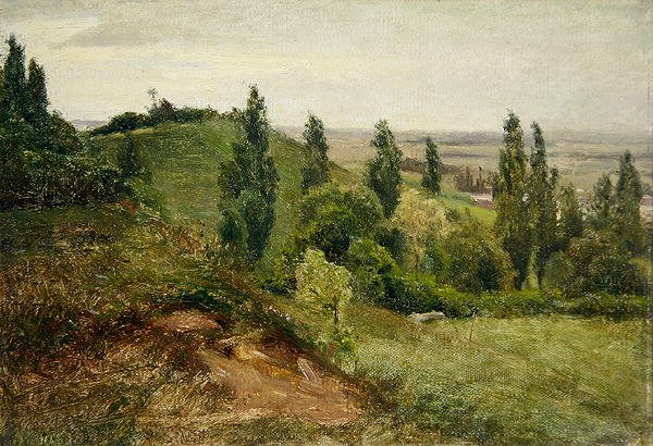 The West Slope of the Doernberg, nær Kassel (olie på lærred over pap) af Louis Kolitz