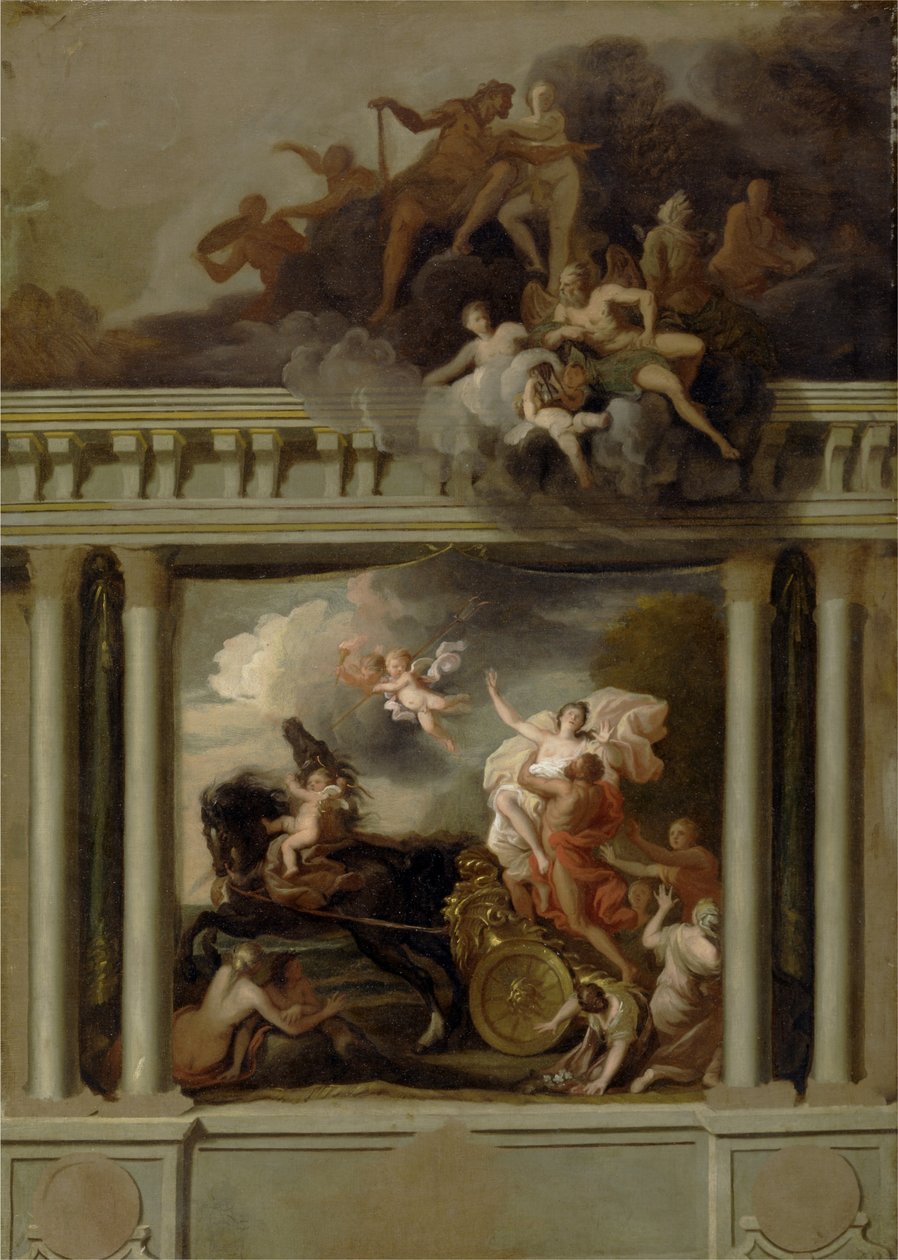 The Rape of Proserpine, design til trappen i Devonshire House, London, ca. 1704 (olie på lærred) af Louis Laguerre