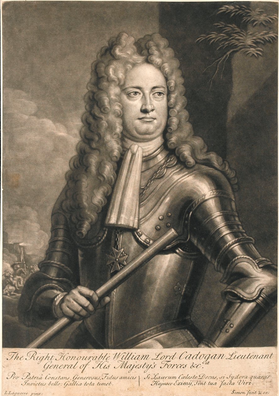 Højre ærede William Lord Cadogan, generalløjtnant for Hans Majestæts styrker af Louis Laguerre