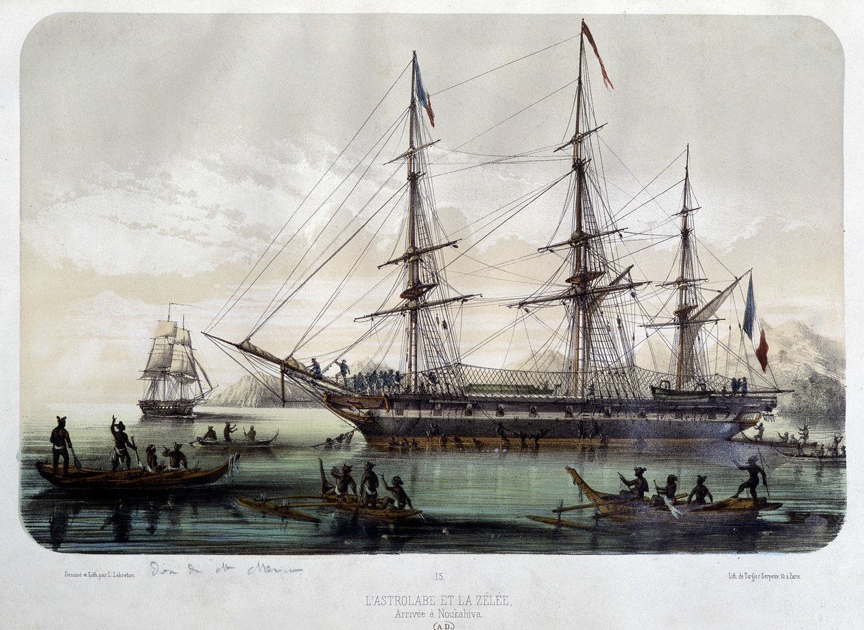 Astrolabe (nyt navn på “” -skallen ”) og Zelee, Boats of Jules Dumont d