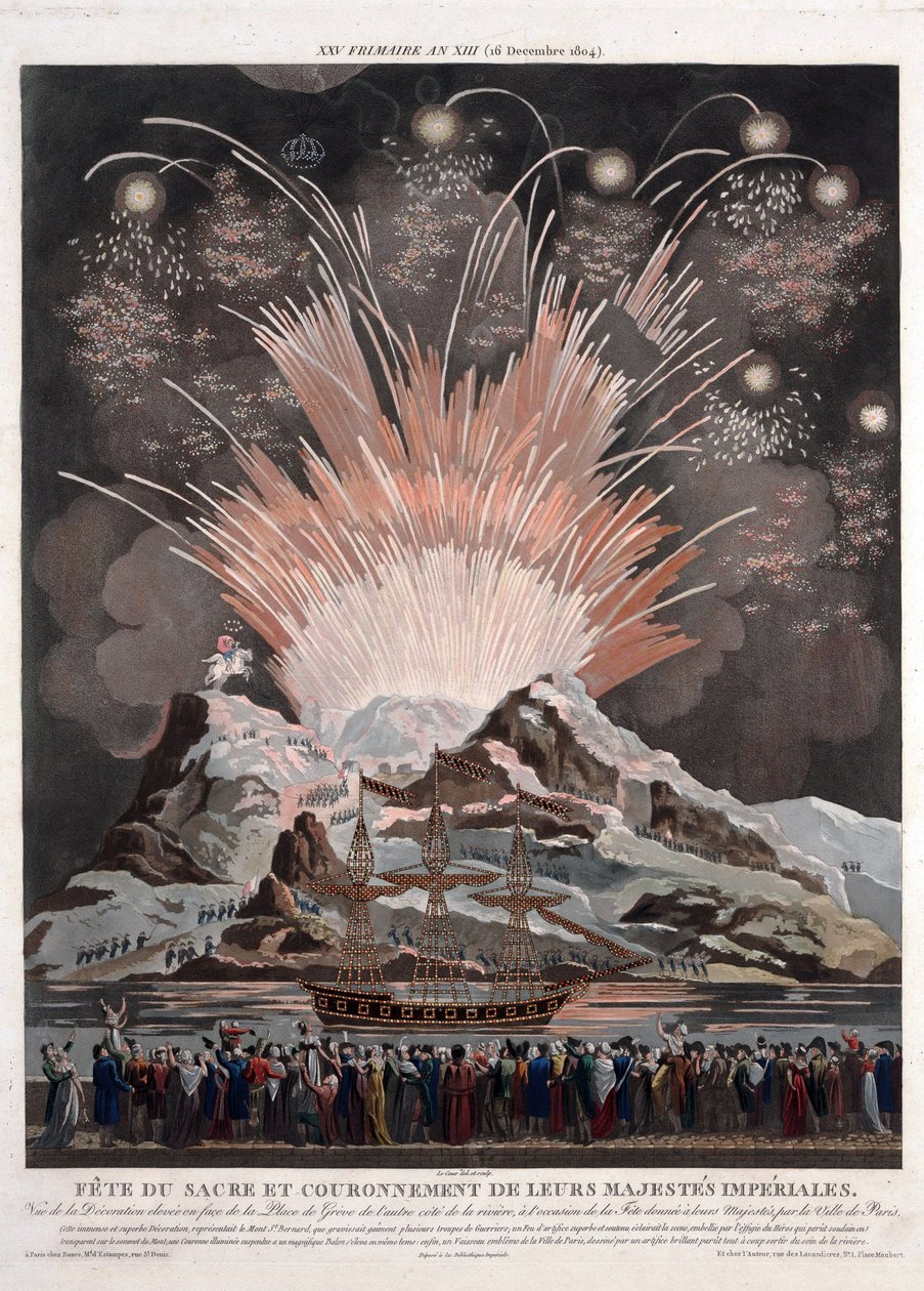 Festligheder ved Napoleons kroning - Le Coeur, Louis (aktiv ca. 1800) - 1806 - Akvatinte - 54,3x42,4 - Privat samling af Louis Le Coeur