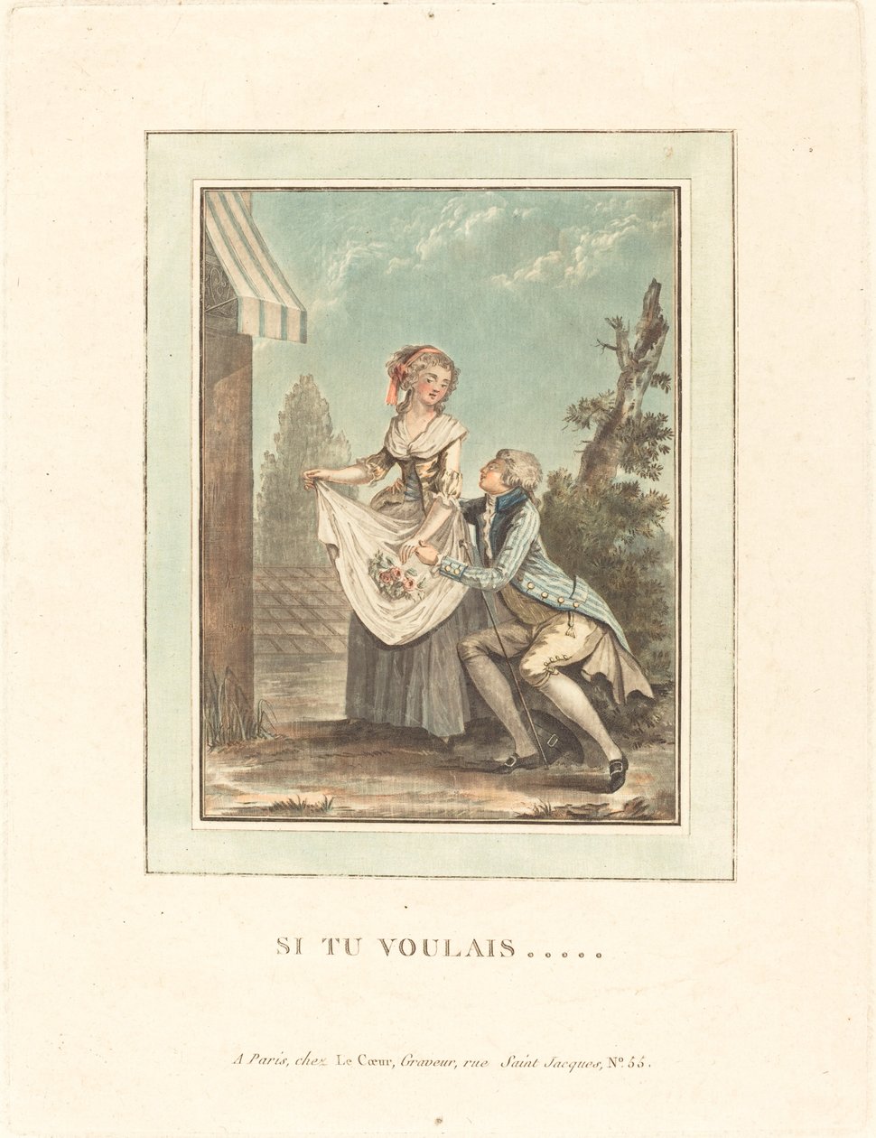 Hvis du ville af Louis Le Coeur after Nicolas Lavreince