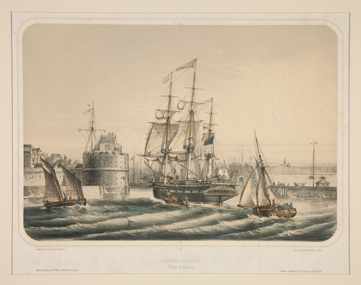 Amerikansk liner (Entre du Havre) af Louis Le Breton
