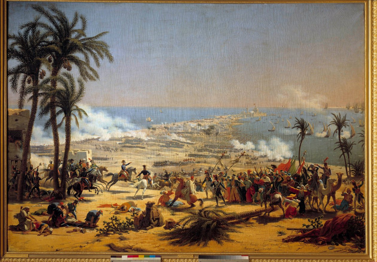 Kampagne (Ekspedition) af Egypten (1798-1801): "" Slaget ved Aboukir (25. juli af Louis Lejeune