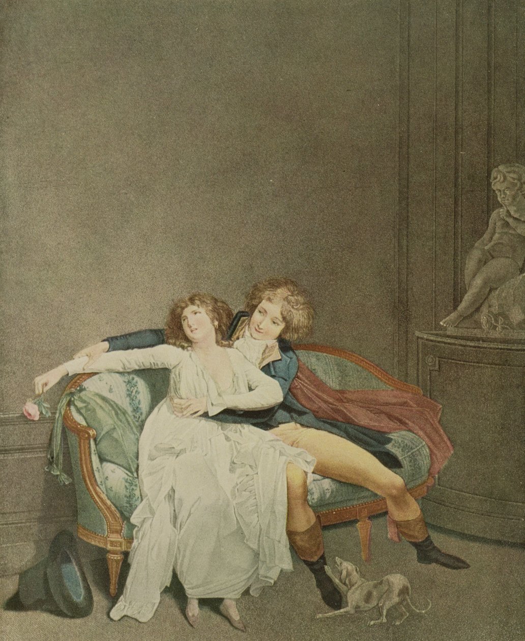 The Dispute of the Rose, gravering af J. Eymar af Louis Leopold (after) Boilly