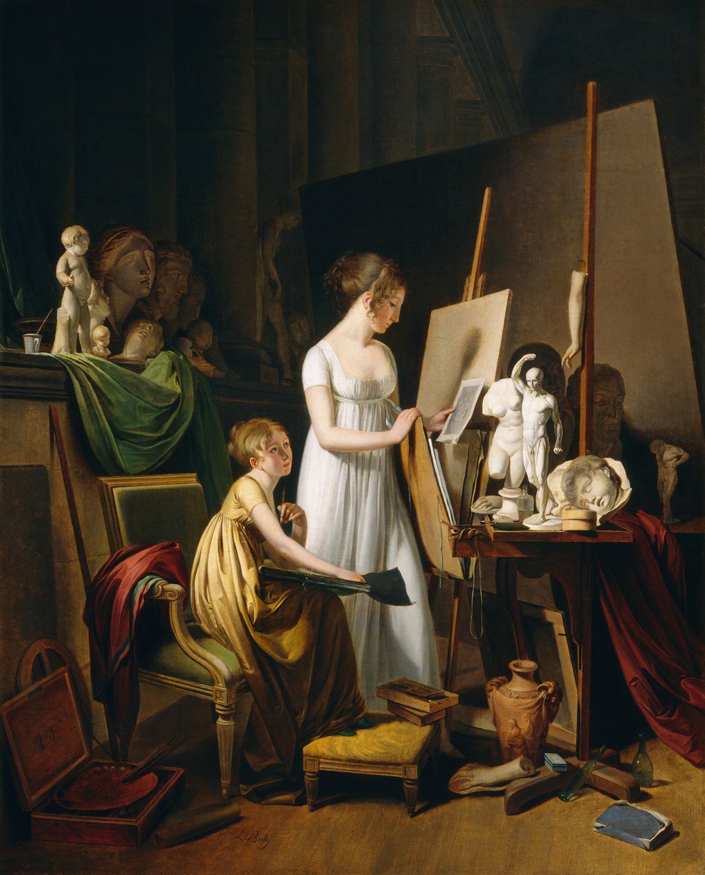 Et maleratelier, ca. 1800 (olie på lærred) af Louis Leopold Boilly