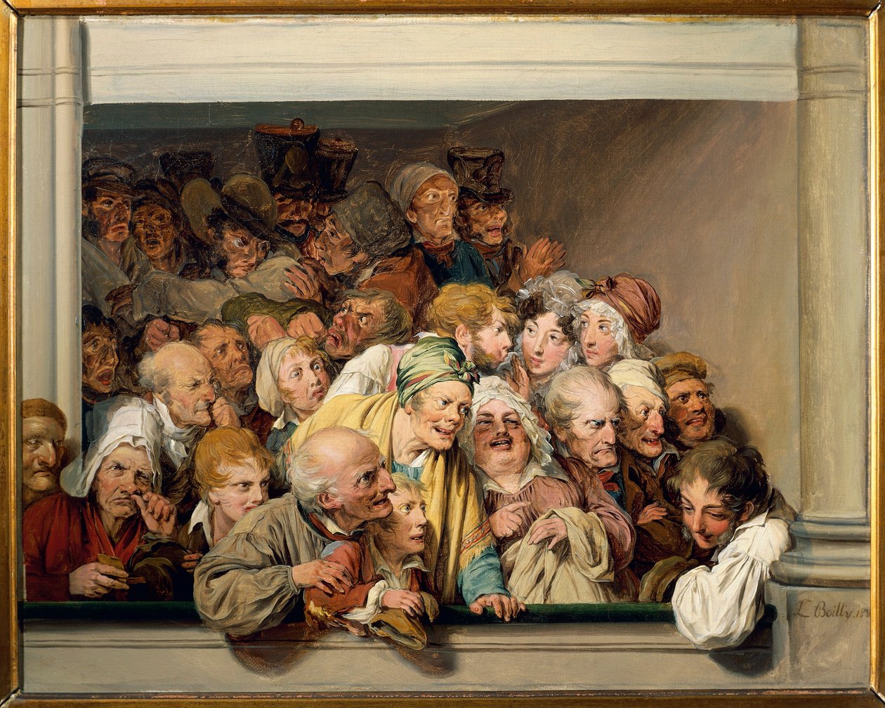 Frankrig, Paris, Versailles, Teaterboks på gratis forestillingsdag af Louis Leopold Boilly