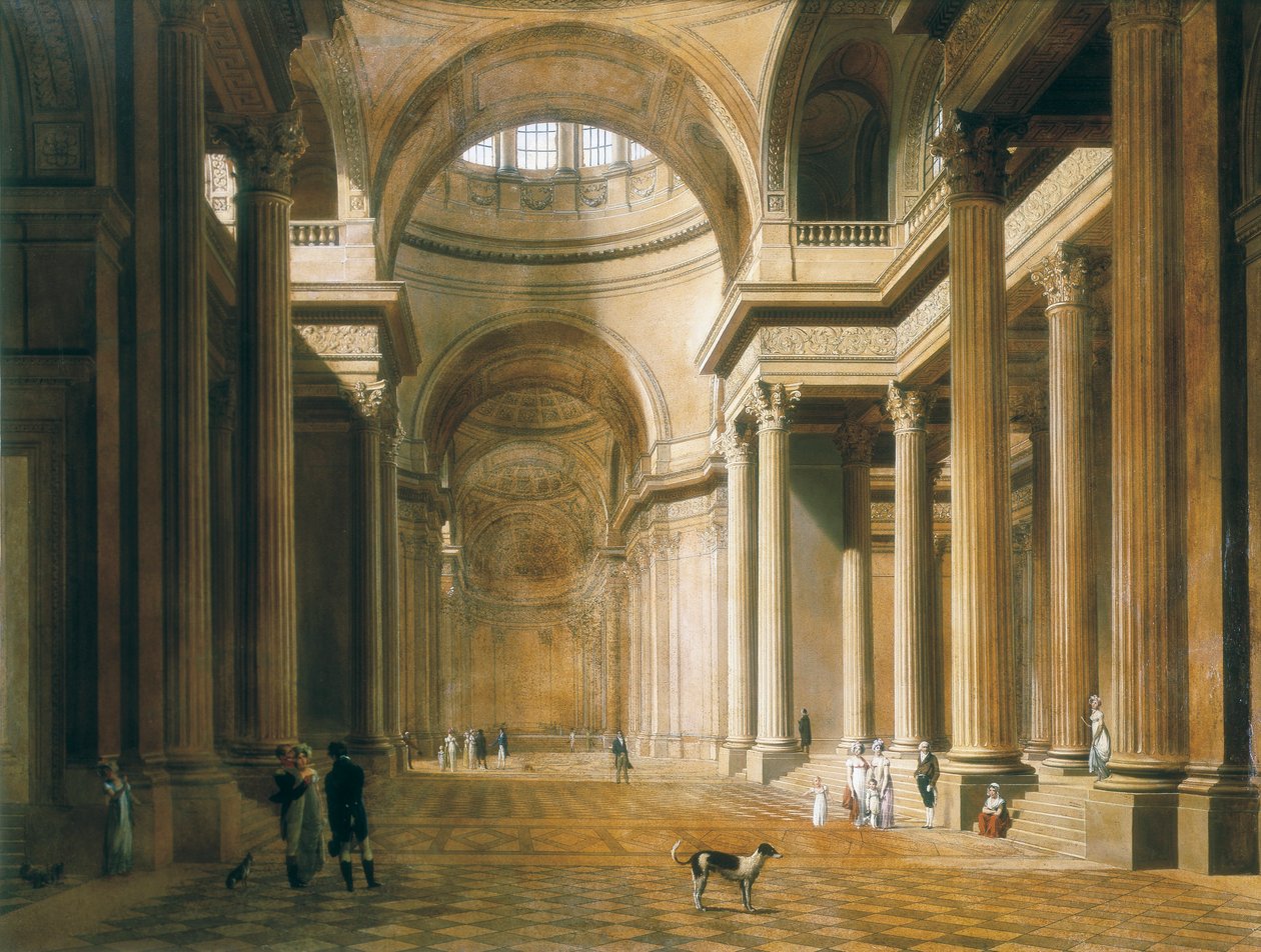 Det indre af Pantheon i Paris. Maleri af Louis Leopold BOILLY af Louis Leopold Boilly
