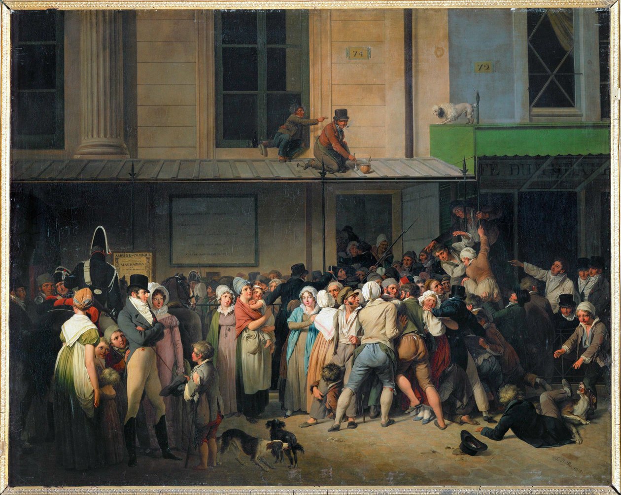 Adgang til en gratis forestilling på Ambigu-Comique-teatret ... af Louis Leopold Boilly