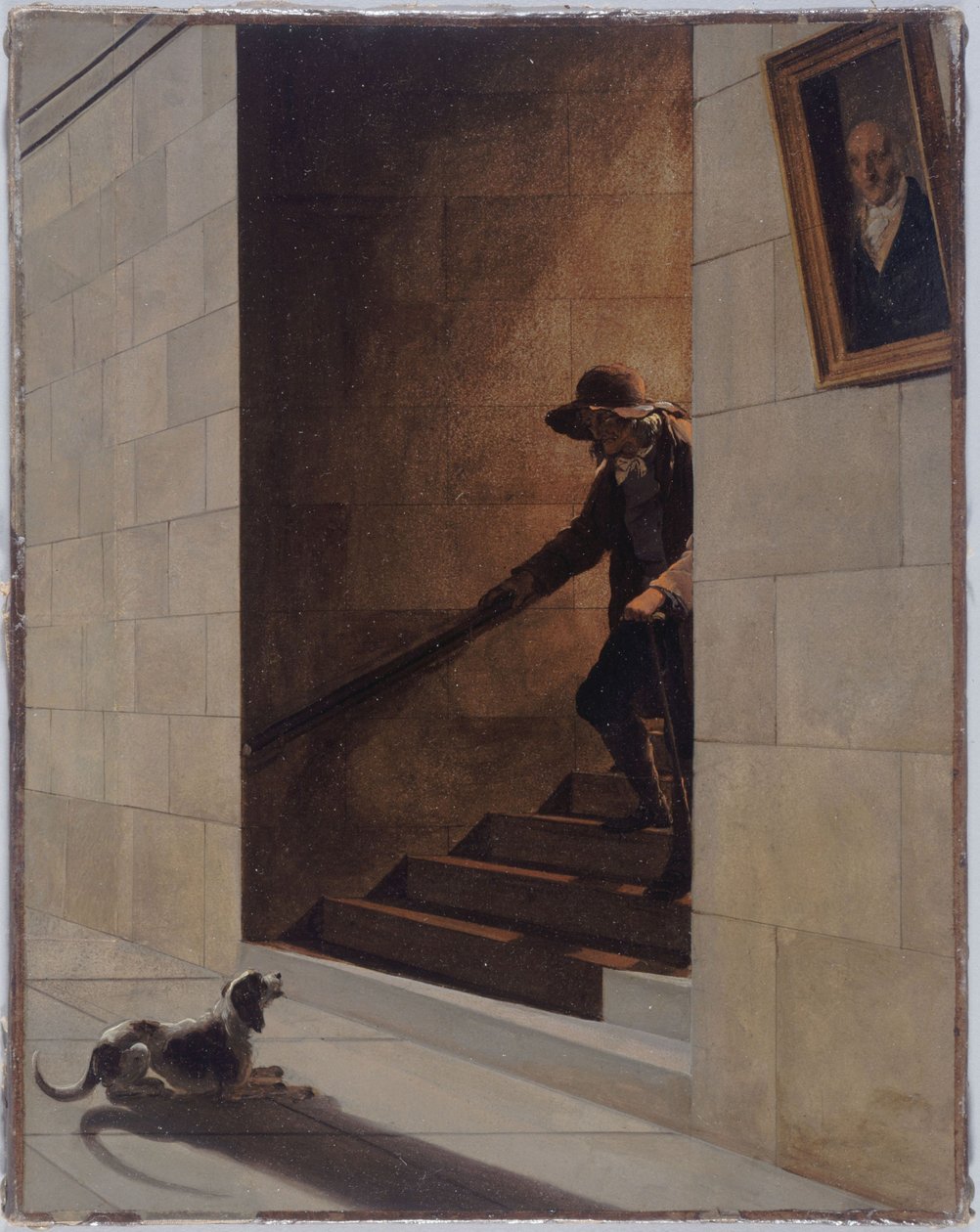 Nedstigningen ad trappen af Louis Leopold Boilly