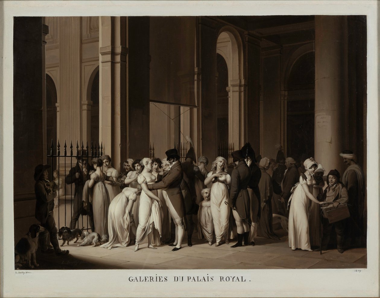 Gallerierne i det kongelige palads, 1809. af Louis Leopold Boilly