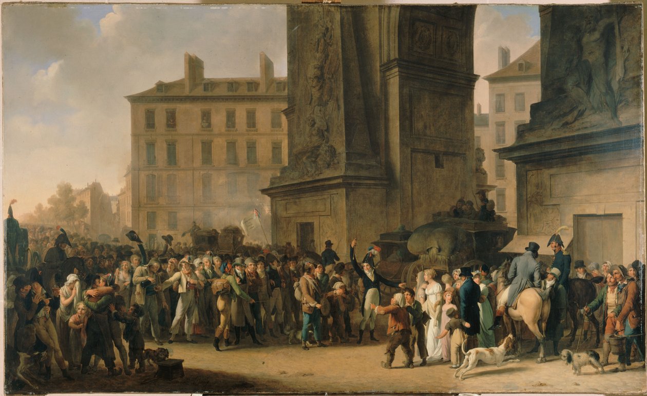 De værnepligtige fra 1807, der defilerer foran Porte Saint-Denis af Louis Leopold Boilly
