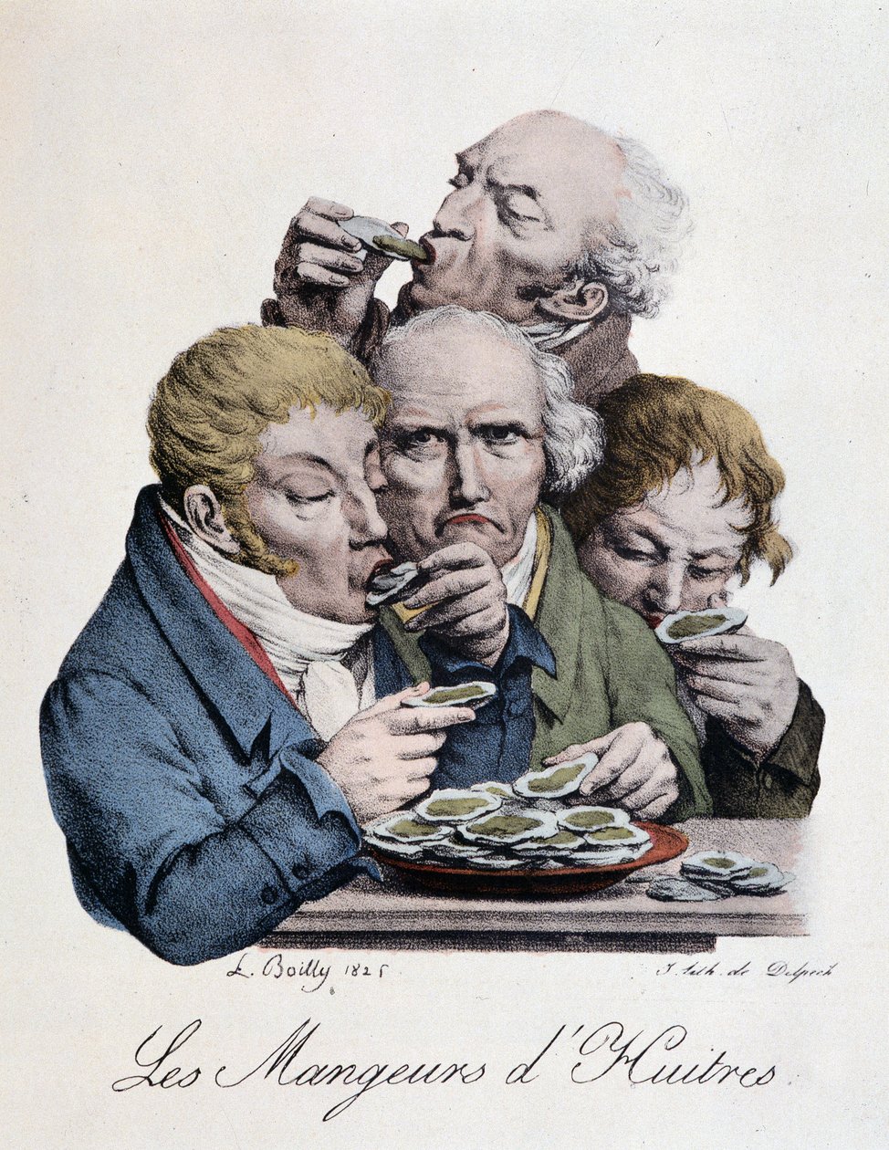 Oyster Eaters - af L. Boilly af Louis Leopold Boilly