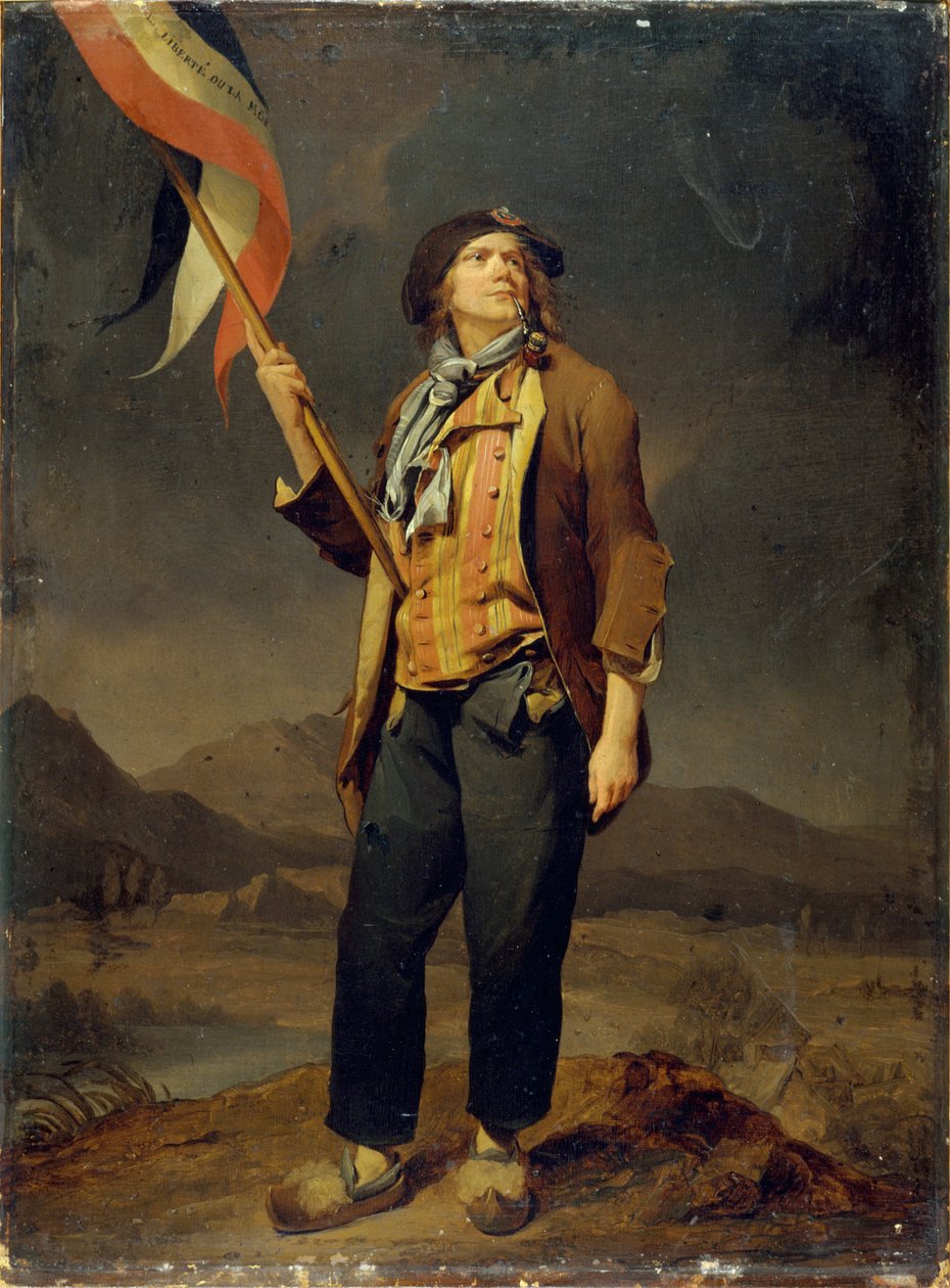 Portræt af sangeren Simon Chenard (1758-1832) i sansculottedragt, fanebærer ved festen til ære for Savoyens frihed den 14. oktober 1792 af Louis Leopold Boilly