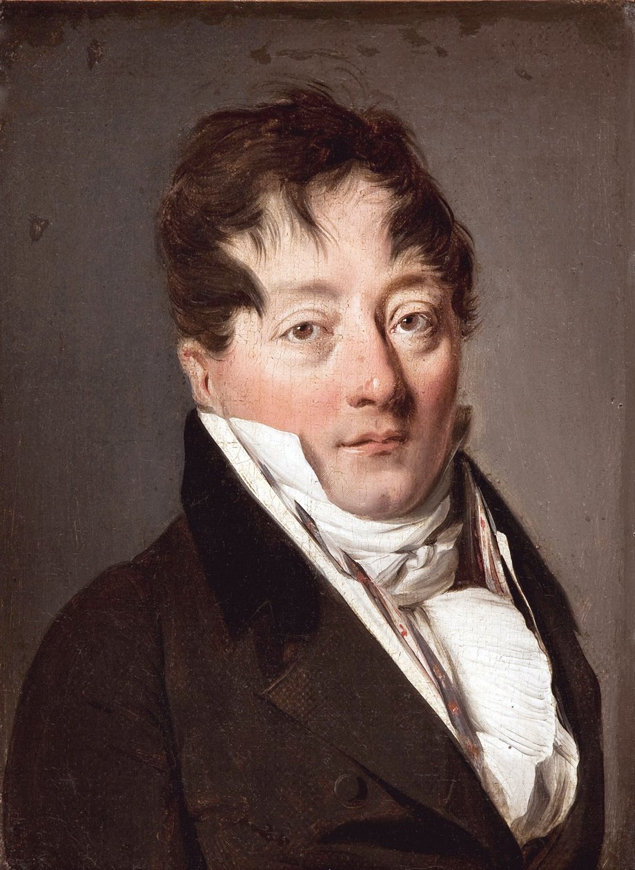 Portræt af Alexandre Balthazar Laurent Grimod de la Reyniere (1758-1837) af Boilly, Louis-Leopold (Louis Leopold) (1761-1845), - Olie på lærred, 22x17 - Musee Marmottan Monet, Paris af Louis Leopold Boilly