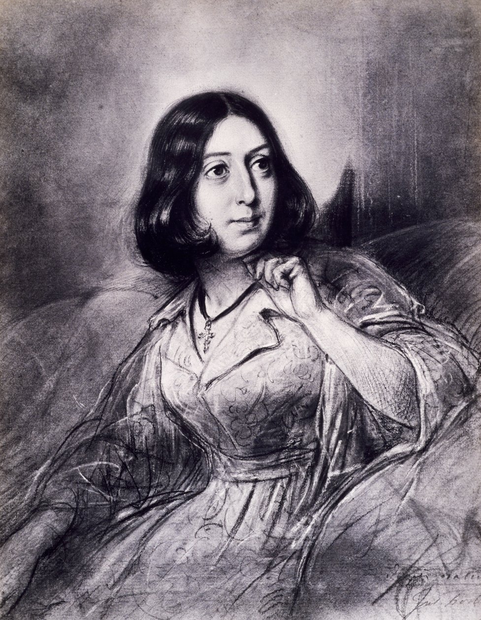 Portræt af George Sand, pseudonym for Amantine-Lucile-Aurore Dupin (Paris af Louis Leopold Boilly