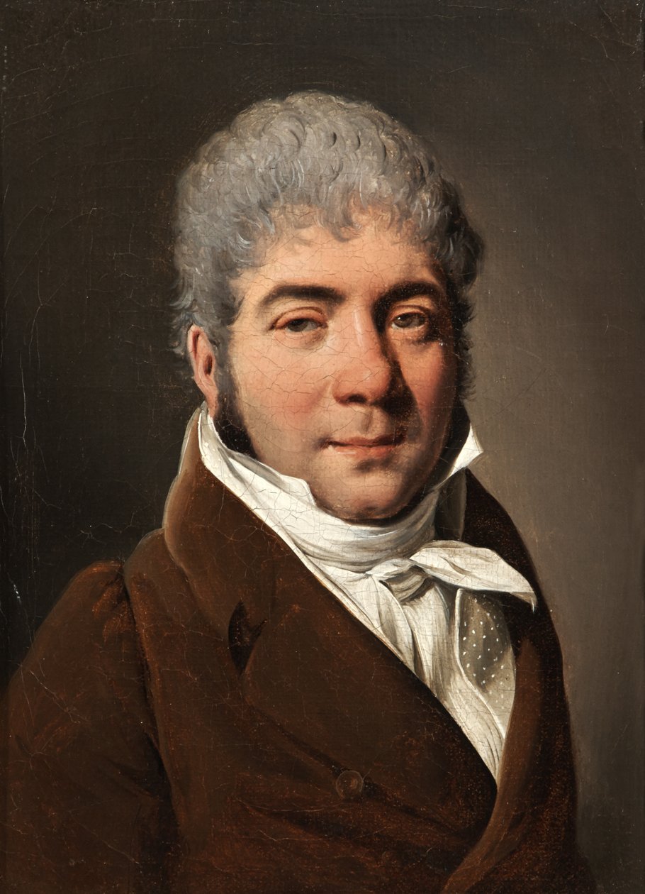 Portræt af en mand i en rødbrun vest af Louis Leopold Boilly