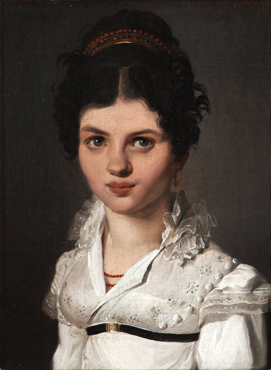 Portræt af en kvinde med diadem af Louis Leopold Boilly