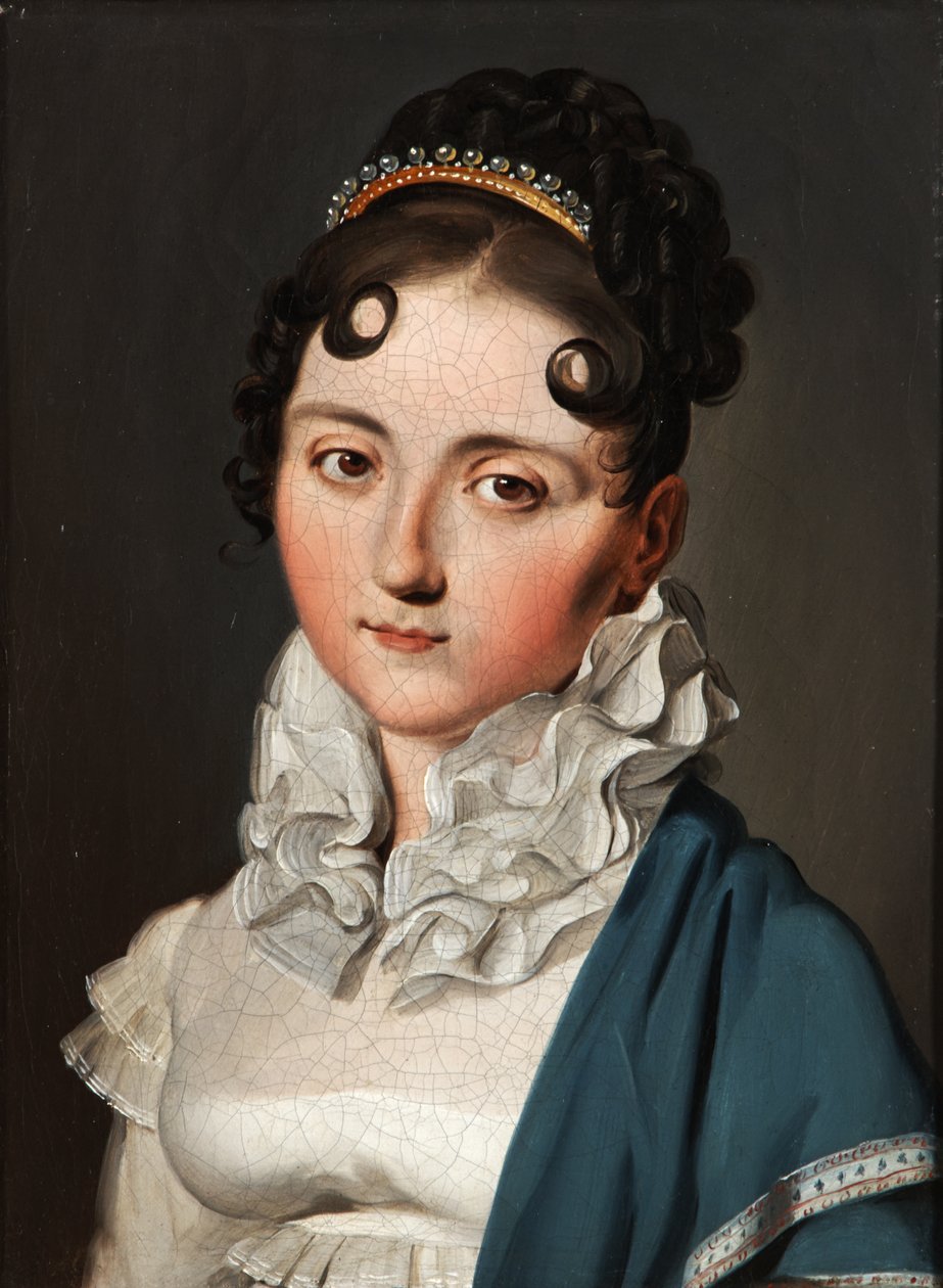 Portræt af en ung kvinde med grønt sjal af Louis Leopold Boilly