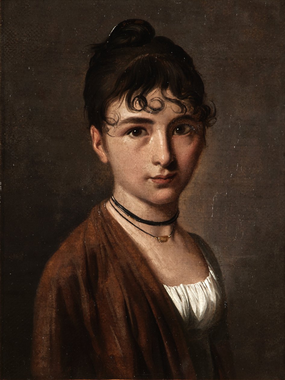 Portræt af en ung kvinde med halskæde af Louis Leopold Boilly