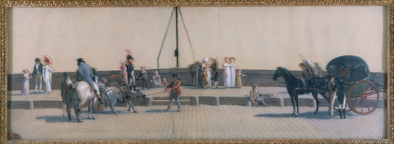 Royal Bridge Passage, ca. 1800 (olie på glas) af Louis Leopold Boilly