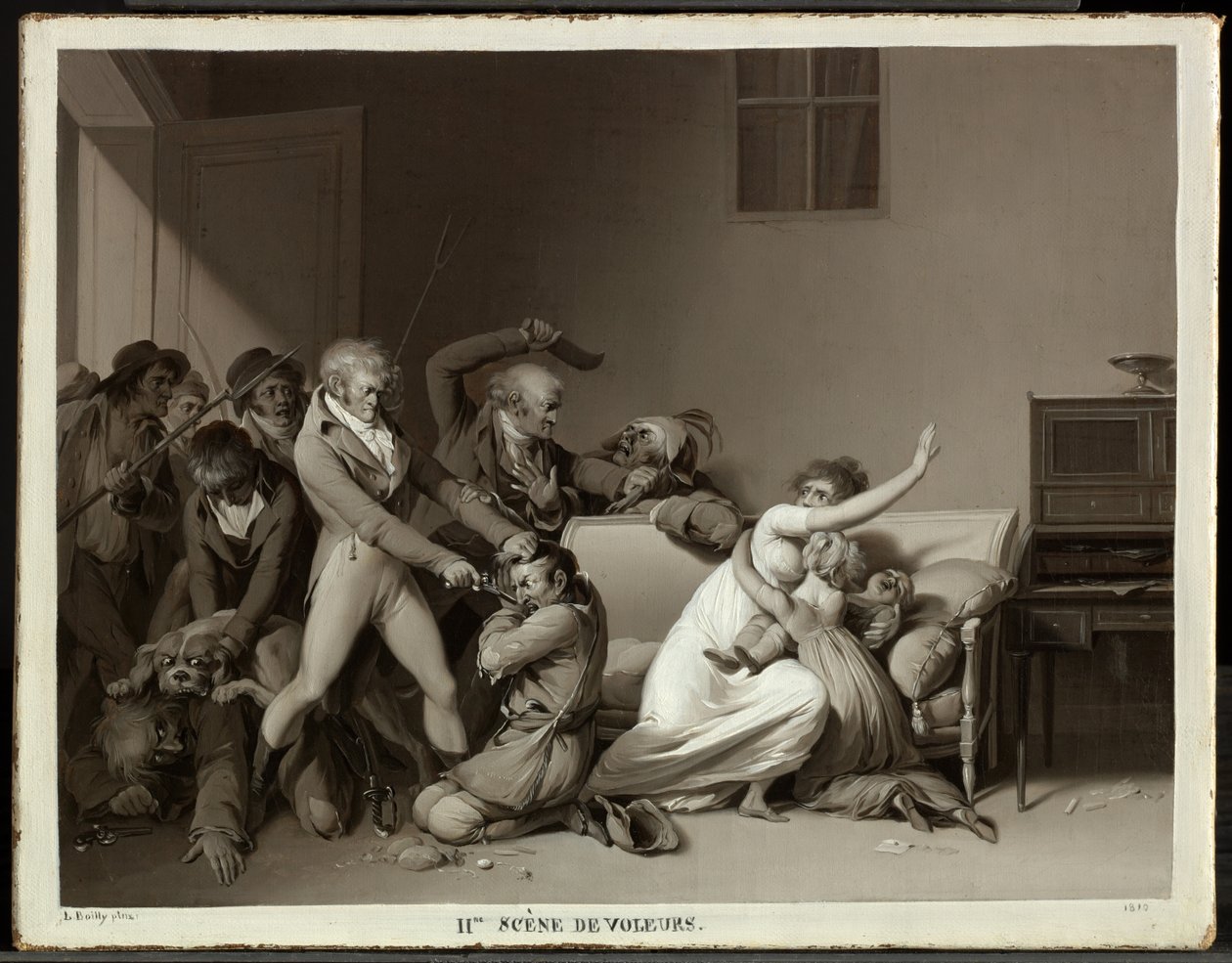 Anden scene med indbrudstyve: Indbrudstyvene arresteret af Louis Leopold Boilly