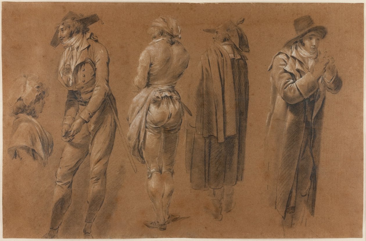 Studie for The Speculators på Palais Royal af Louis Leopold Boilly