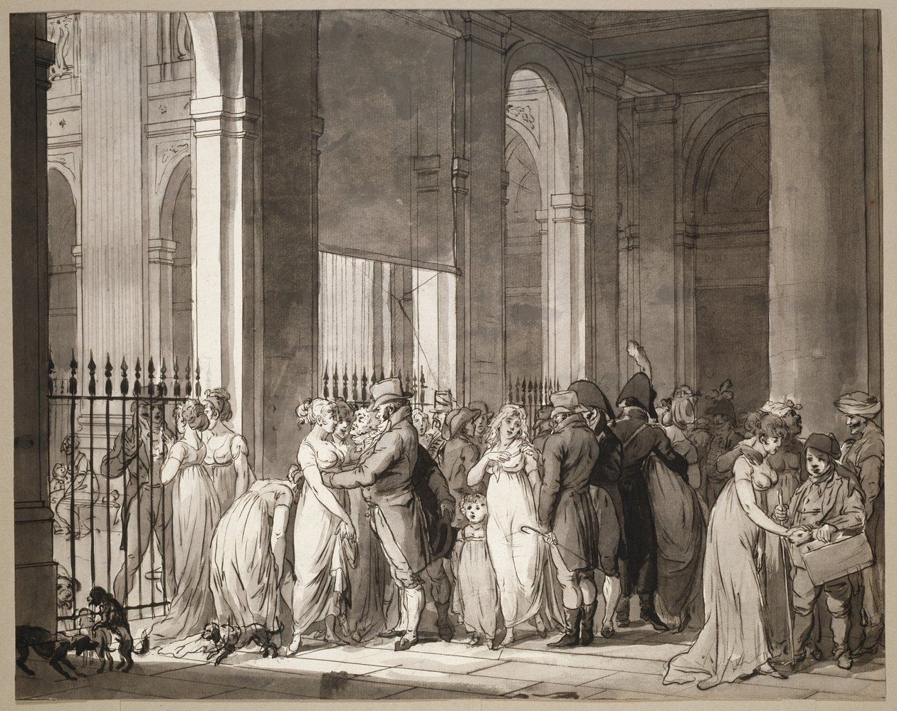 Arkaderne i Palais-Royal af Louis Leopold Boilly