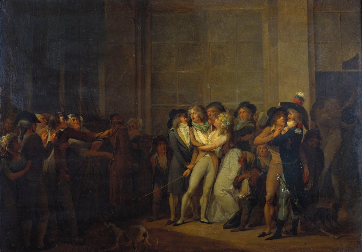 Arrestationen af sangeren, Garat af Louis Leopold Boilly