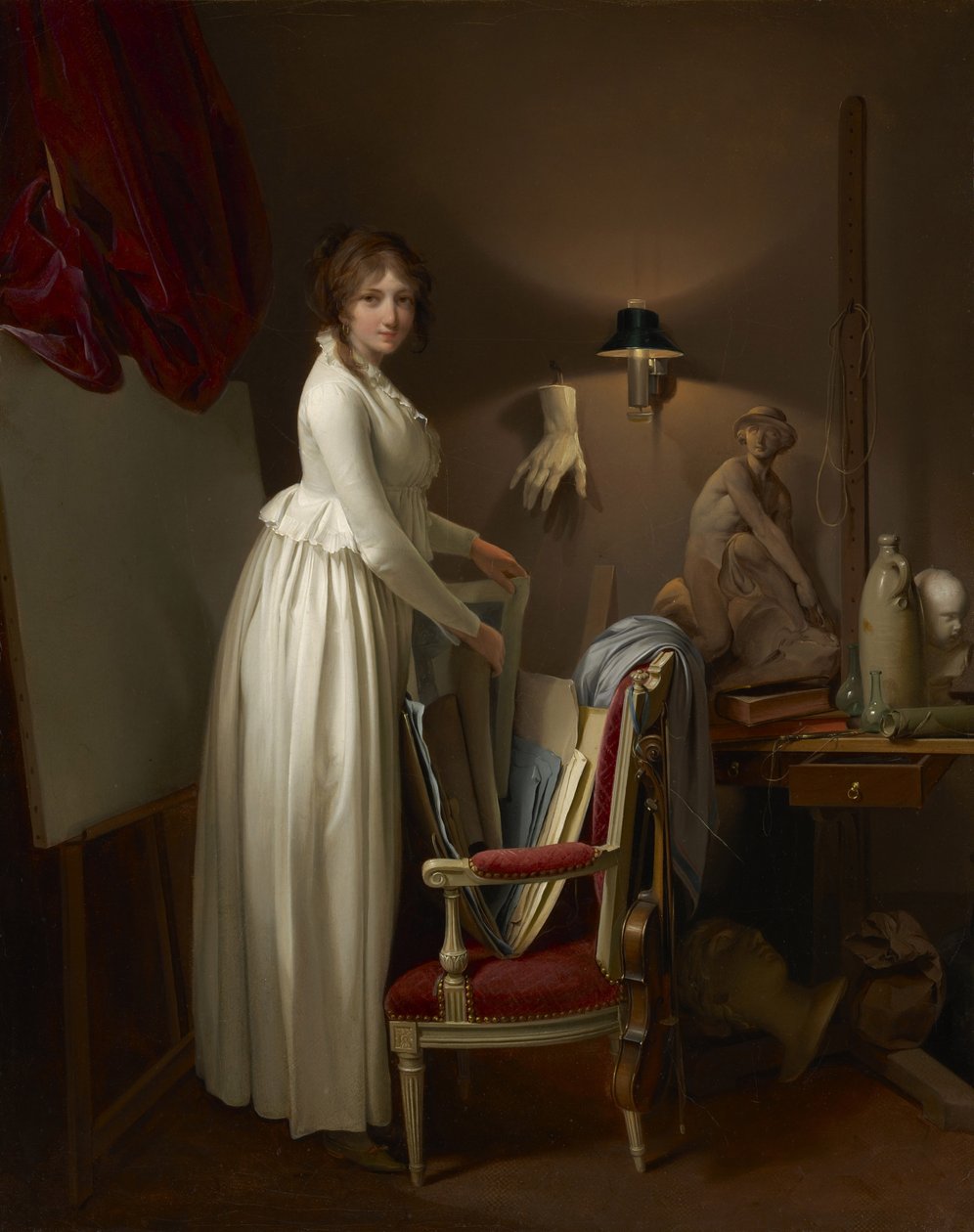 Kunstnerens Hustru i hans Atelier, ca. 1795-99 af Louis Leopold Boilly