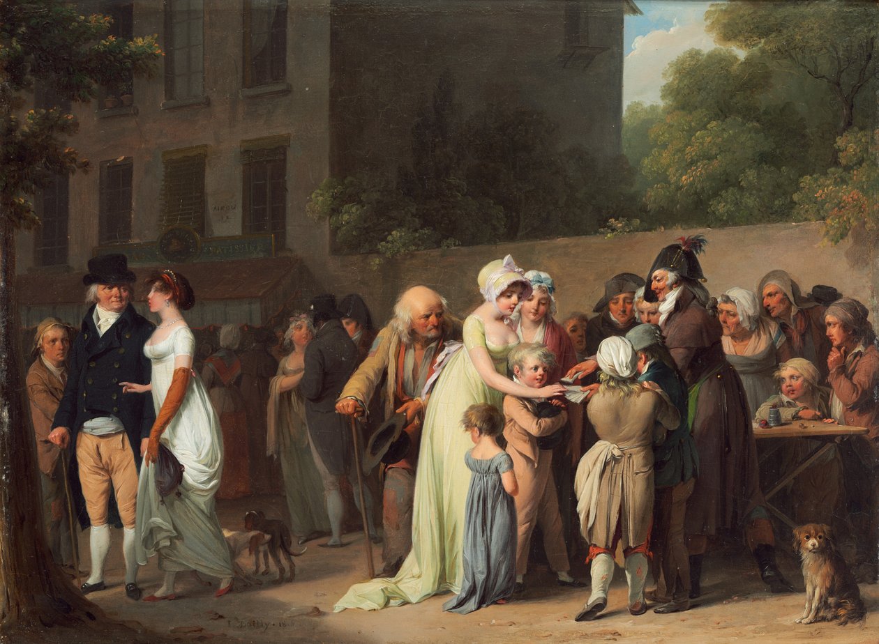 The Card Sharp på Boulevarden, 1806. af Louis Leopold Boilly