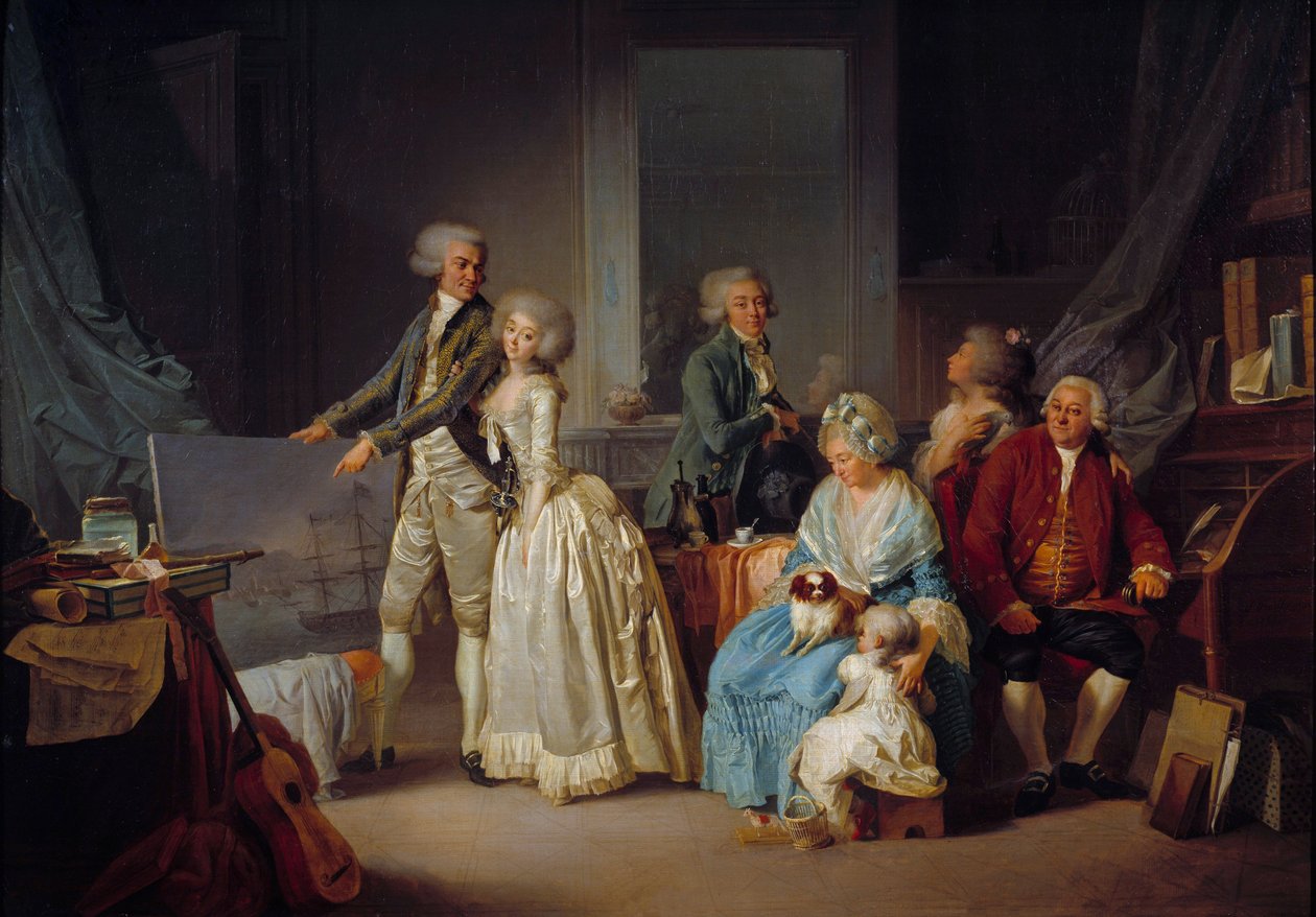 The Gohin-familiemaleri af Louis Leopold Boilly (1761-1845) 1787 Paris, dekorativ kunst af Louis Leopold Boilly
