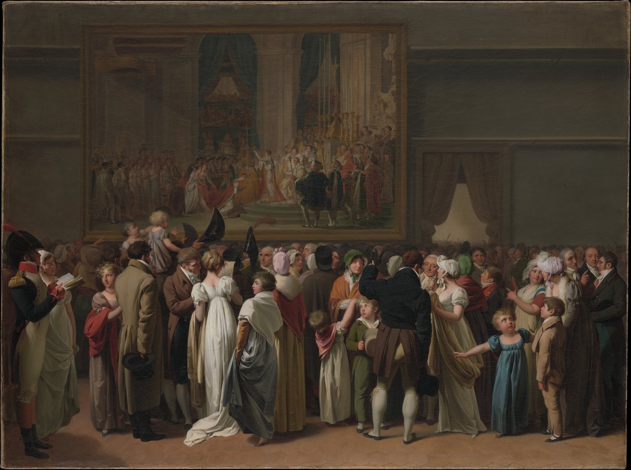 Den offentlige fremvisning af Davids „Kroning“ på Louvre af Louis Leopold Boilly