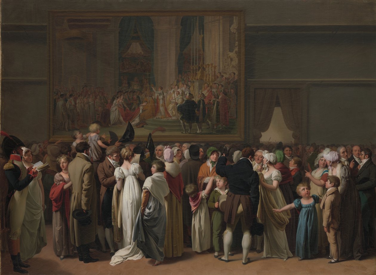 Den offentlige visning af Davids "Coronation" på Louvre af Louis Leopold Boilly
