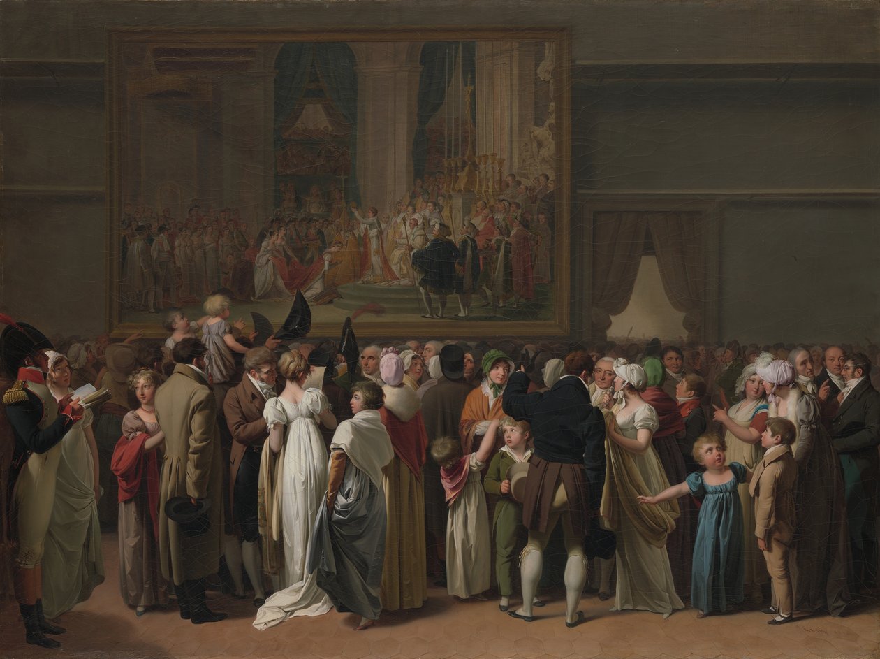 The Public Viewing Davids Coronation på Louvre, 1810. af Louis Leopold Boilly
