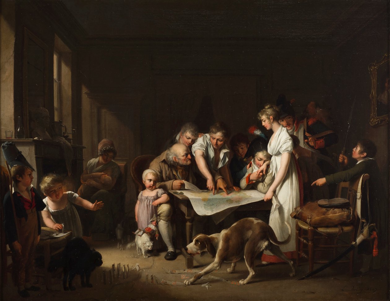 Læsningen af den store hærs bulletin af Louis Leopold Boilly