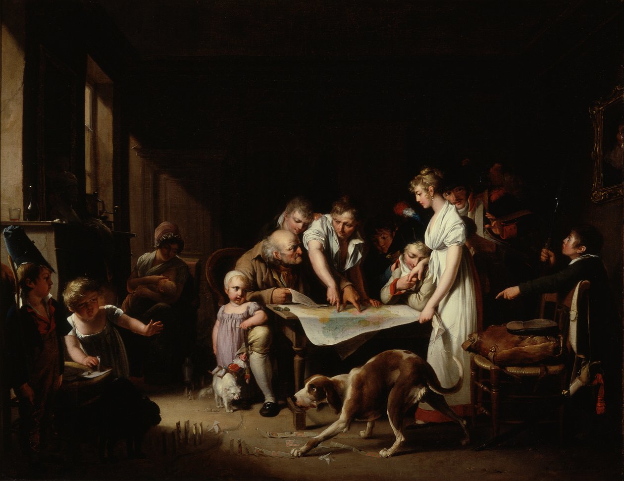 Læsning af Bulletin of the Grand Army af Louis Leopold Boilly