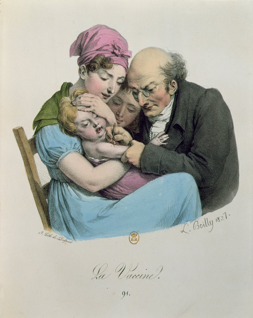 Vaccinen, indgraveret af Francois Seraphin Delpech (1778-1825) 1827 af Louis Leopold Boilly