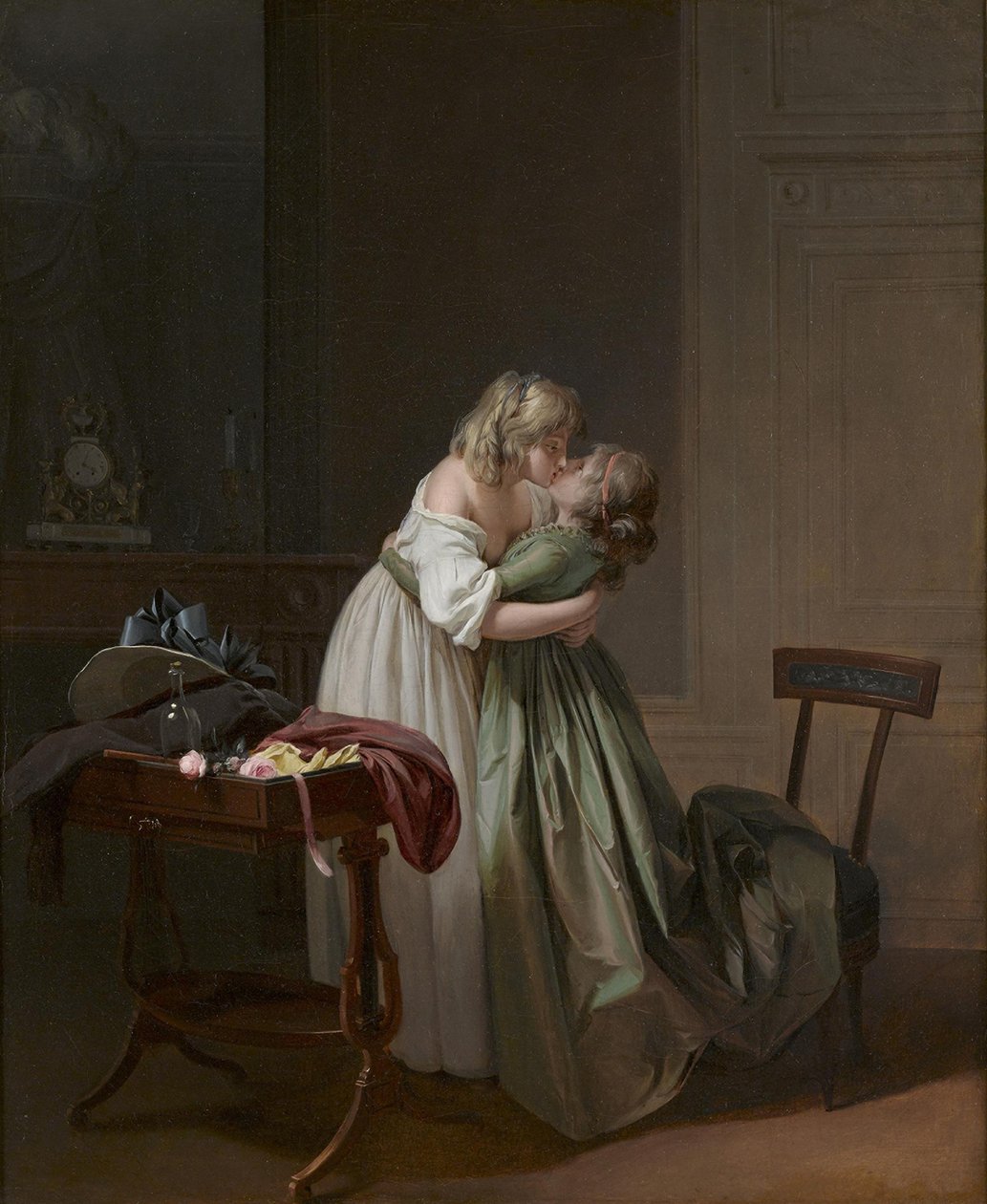 To unge kvinder kysser To unge kvinder kysser, ca 1790-1794. af Louis Leopold Boilly