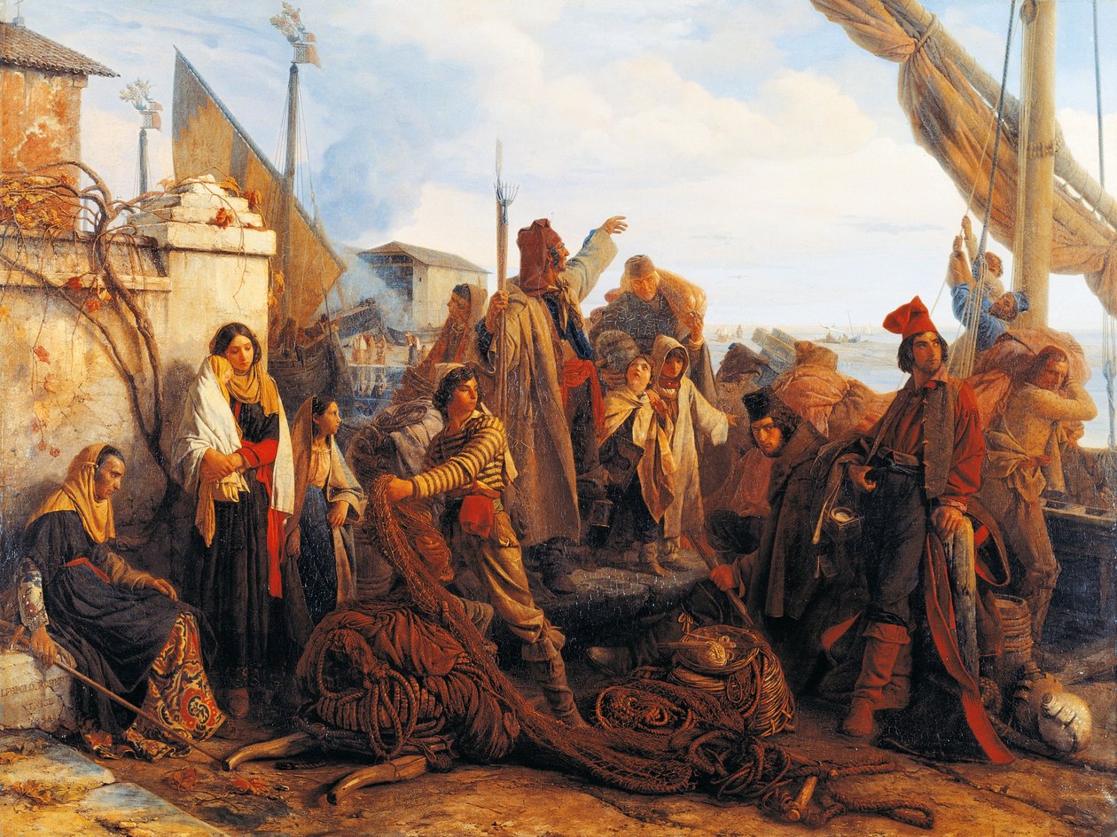 Fiskere afgår ved Adriaterhavet af Louis Leopold Robert